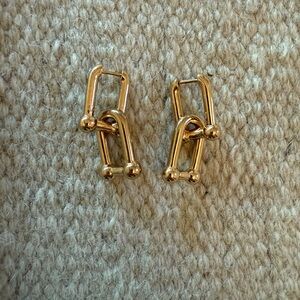 Elegant Gold Link Earrings